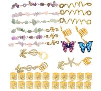 CALLARON 31Pièces Set De Accessoires De Dreadlocks Perles De Décorations De Pendentifs Étoile Pour DIY