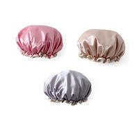 CALLARON 3pièces Bonnet De Douche Imperméable Lot Pour Charlotte De Douche Et Bonnet De Bain Réutilisable Et Lavable Sans Odeur or Argent Rose