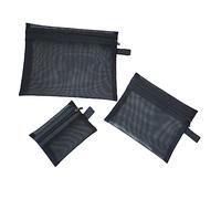 CALLARON 3Pièces Portable Mesh Makeup Bag Set Travel Zipper Pouches for Cosmetics and Toiletries Organization