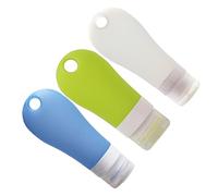 CALLARON 3Pièces Portable Silicone Squeeze Dispenser Bottles For Makeup And Skin Care Refillable Travel Cosmetic Containers With Hole And Transparent Colors