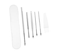 CALLARON 4 Ensembles Costume de choix d'oreille oreilles scoop nettoyage Suppression cérumen la cire spirale dissolvant nettoyeur oreille Acier inoxydable Silver