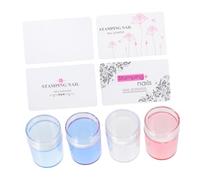 CALLARON 4 Ensembles Tampon en silicone Clous gelée d'estampage pour nail art mains UV trousses tampon de manucure en silicone tampon d'impression d'ongles banc d'ongle