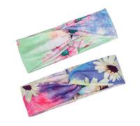 CALLARON 4 Pièces Bandeau Élastique Femme Foulard Bohemian à Imprimé pour Yoga Course et Activités Styles Aléatoires