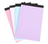 CALLARON 4 Pièces Bloc-notes Juridiques de Couleur 5x8 en Papier | 50 Feuilles, Format Compact à Emporter, Papier Colé Qui Limite les Bavures, Usage Bureau et Marque-page Couleur Aléatoire