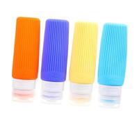 CALLARON 4 Pièces Bouteille De Gel De Silice Contenants De Toilette Pour Les Voyages Bouteilles De Toilette Pompe Conditionneur Compressible Bouteilles De Voyage Liquide Conteneur De Voyage