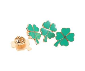 CALLARON 4 pièces Broche Quatre Clover Unisexe Épingle Décorative pour Saint Valentin Saint Patrick Accessoire de Mode pour Fêtes et Célébrations
