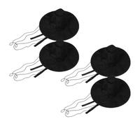 CALLARON 4 Pièces Chapeaux Coréens Traditionnels à Plateau Plat avec Lanière Perles Accessoires Cosplay Halloween Costume Ethnique pour Fêtes de Noël