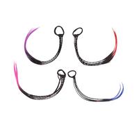 CALLARON 4 Pièces Cordon Tressé Pour Cheveux Accessoire Pour Perruque Tressée Garçon Fille Élastique Pour Queue De Cheval Anneaux Pour Couettes Fille Extensions De Cheveux Bleu Rose Rouge