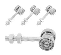 CALLARON 4 Pièces de Roulettes Doubles en Acier C30 Ø24 MM, Support M8X60, pour Portes Coulissantes de Placard et Chariot, Poulies Robustes Adaptées aux Rails Suspendre