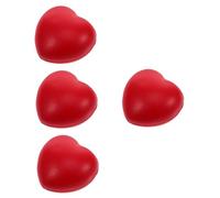 CALLARON 4 Pièces Grip Ball Grip Stress Balle renforcer l'adhérence Renfort de poignée renforcement stresser cœur Boules de Force pour Les Mains exerciseur de Doigt Pince à Doigts PVC Rouge