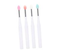 CALLARON 4 Pièces Lot de Pinceaux de Maquillage pour Lèvres Silicone avec Couvercle pour Rouge à Lèvres et Fard à Paupières