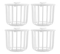CALLARON 4 Pièces Nid en Plastique Beige pour Canaris et Perroquets, Accessoires Polyvalents pour Cage à Oiseaux, pour L'élevage Nidification des Oiseaux en Cage