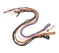 CALLARON 4 Pièces Porte-pierres Vide Réglable en Corde Cirée et Bois, Pendentif Tissé Rétro, Accessoires de Collier Adaptés Perlage et Bijoux