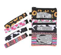 CALLARON 4 Pièces Portefeuille en néoprène Portefeuille Porte-Cartes pour Femme Mini Sac à Main Transparent Sac d'argent Portable Bourse de Voyage Sac de Rangement créatif