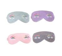 CALLARON 4 Pièces Rainbow Broidered Hairband bandeaux filles œil nuit adultes Dormir pour patch yeux bandeau de filles cache-oeil arc-en-ciel masques de sommeil en tissu Couleur Aléatoire