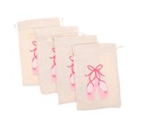 CALLARON 4 Pièces Sac à Cordon Ballet Toile Sac de Rangement Portable pour Chaussures et Accessoires de Danse Pochette Spacieuse pour Cours et Spectacles de Ballet