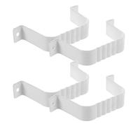CALLARON 4 Pièces Sangles de Gouttière Blanches, Clips de Fixation pour Tuyaux, Alliage D'aluminium, Carré, pour Système de Canalisation de Villa, Usage Extérieur et Entretien Domestique