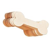 CALLARON 40 Pièces D'étiquettes en Bois Soi-même D'os de Chien, Découpes en Bois Non Finies, 6 Cm, Surface Lisse pour Peinture et Décoration, Accessoires pour Loisirs Créatifs et