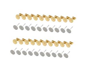 CALLARON 400pièces Accessoires Boucles Oreilles Fer Avec Plaque Plate Et Bouchons De Sécurité Pour Bijoux Diy Doré Pour Femmes Et Filles