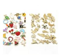 CALLARON 46 Pendentifs et Breloques Soi-même en Alliage, Assortiment Créatif pour Fabrication de Bijoux, Décoration Colliers et Bracelets, Accessoires DIY Garçon et Filles, Set 46 Pièces