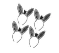 CALLARON 4pièces Bandeau Oreilles Âne Doux Accessoire Costume Halloween Unisexe Serre-tête Animal Ludique Pour Fêtes Et Cosplay Convenant à Adultes Et Garçon Fille