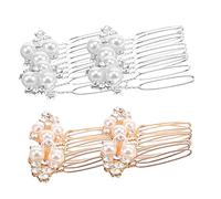 CALLARON 4pièces Lot De Peignes à Cheveux Pour Mariage Avec Strass Et Perles Peignes Latéraux Pour Coiffure De Mariée