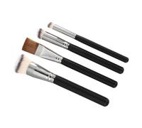 CALLARON 4pièces Outils De Maquillage Pour Fond De Teint Et Correcteur De Pinceaux Cosmétiques Chic Noir