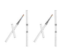 CALLARON 4pièces Pinceaux pour Nail Art Stylo de Dessin pour Vernis Gel Double Embout pour Manucure Femme Tracés Fins et Précis