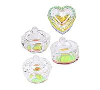 CALLARON 4pièces Verre Acrylique Pour Nail Art Gobelet Pour Liquide Manucure Style Professionnel Et Transparent