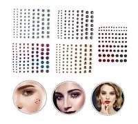 CALLARON 5 Feuilles Cache-oeil bijoux en cristal strass pour le visage décalcomanies yeux autocollants etiquette autocollante autocollant strass oeil autocollant de strass de corps résine