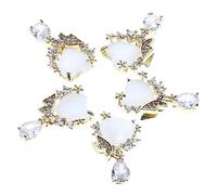 CALLARON 5 Pièces Accessoires de des yeux de chat ongles gemmes décoration des ongles clous de manucure ongles charmes Zircon incrusté de cuivre Golden