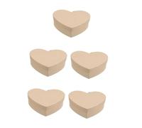CALLARON 5 Pièces Boîte En Papier D'amour De Filles Rose Festival Boîtes Actuelles Maman Veille Avec Boîtes à Saint-valentin Pour Faire La Fête Cœur Forme Présent Ton Beige Papier Kraft