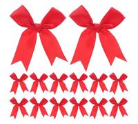 CALLARON 50 Nœuds en Ruban Rouge Faits Main Attaches Torsadées, Mini Nœuds Décoratifs pour Emballage de Bonbons, Présents et Loisirs Créatifs, Décorations pour Fêtes, Mariages