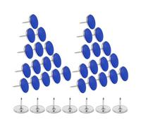 CALLARON 50 Pièces Punaises Réfléchissantes en Nylon et Acier Bleues | Visibilité Accrue, Design Réfléchissant et Surface Lisse, Usage Extérieur Résistant aux Intempéries, Marqueurs de Chemin