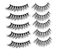 CALLARON 5paire Faux Cils Noirs Épais Cils Artificiels Longs Lot Pour Maquillage Yeux