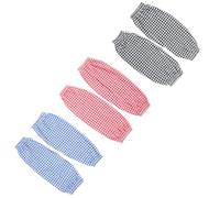 CALLARON 6 Paires de Surmanches à Manches Longues en Coton et Lin Bande Élastique Résistante pour Jardinage et Vaisselle Motif à Carreaux
