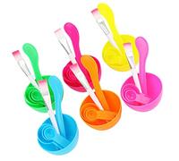 CALLARON 6 Pièces Bol à Mélanger pour Masque Facial Diy Masques et Cuillères à Dosage Accessoires Complètes pour Soins Peau et Coiffure Couleur Aléatoire