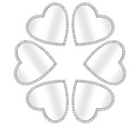 CALLARON 6 Pièces Breloque de Téléphone Miroir de Cœur Argenté en Métal et Verre