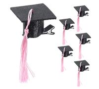 CALLARON 6 Pièces Clips à Cheveux Forme de Chapeau de avec Frange Accessoires de Fête de Graduation pour Célébrations et Photographies