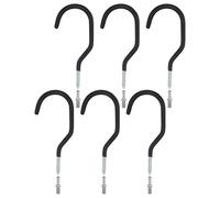 CALLARON 6 Pièces Crochets Muraux pour Vélo de Garage, Acier Galvanisé Noir | Rangement Mural pour Bicyclettes, Usage Garage, Finition Lisse, Support Robuste, Lot Chevilles Inclus