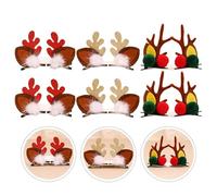 CALLARON 6 Pièces Épingles à Cheveux de Noël en Tissu Non Tissé Bois de Cerf Doré Scintillant, Accessoire Adorable pour Garçon et Filles, pour Fêtes et Cérémonies Festives