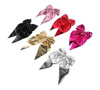 CALLARON 6 Pièces Hair Ribbon Bows With Long Tails Soft Glossy Fabric Spring Clips For Women And Lightweight Portable Hair Accessories For Travel And Parties