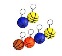 CALLARON 6 Pièces Lot de Porte Clés PU Ballon de Basket Souvenirs de Jeu pour Fans et Joueurs Couleurs Aléatoires Pendentifs Durables pour Sacs et Clés Couleur Aléatoire