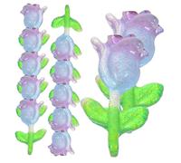 CALLARON 60 Pièces Bijoux en tulipes lumineuses qui changent de lumière charmes de fleurs pour les ongles clou UV main charmes à ongles à plat petites fleurs Charmes à ongles résine
