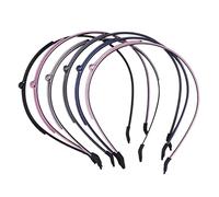 CALLARON 6pièces - Cortex Avec Croisé Élastiques à Cheveux Vintage Pour Femmes Noir Rose Nacré Bleu Nacré Gris