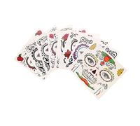 CALLARON 8 feuilles Autocollants Faciaux Temporaires Étanches Halloween Éphémères Cosplay Day Of The Dead Stickers Maquillage Yeux Faciles à Appliquer et Retirer