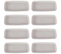 CALLARON 8 Pièces Soucoupe Rectangulaire en Plastique, Bac Récupérateur | Blanc, Retient L’eau Terre, Nettoyage Facile, Convient aux Plantes D’intérieur, Cactus, Jardins et Bureaux