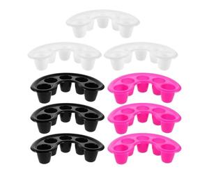 CALLARON 9 Pièces Bol à Ongles pour Nail Art en Plastique Conception à Cinq Doigts, Usage Polyvalent, Pratique Maison et Salon de Manucure Couleur Aléatoire