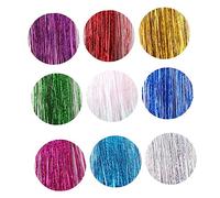 CALLARON 9 Pièces Extensions Cheveux Colorés à Clips Postiches Cheveux Pour Femmes Éclatants Postiches Rouge Vert Rose Bleu Ciel Bleu Mer Rose Rouge Doré Argent