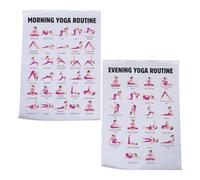 CALLARON Affiche Murale de Routine de Yoga du Soir en Toile 2pcs Instructions Visuelles Faciles à Suspendre pour Studio et Salle de Sport, pour Débutants et Utilisateurs Avancés